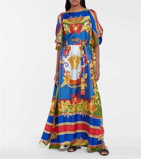 versace print dress long|Versace dress cost.